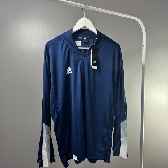 Adidas Sideline 21 Quarter Zip Sweatshirt | Navy Blue - Picture 1 of 4